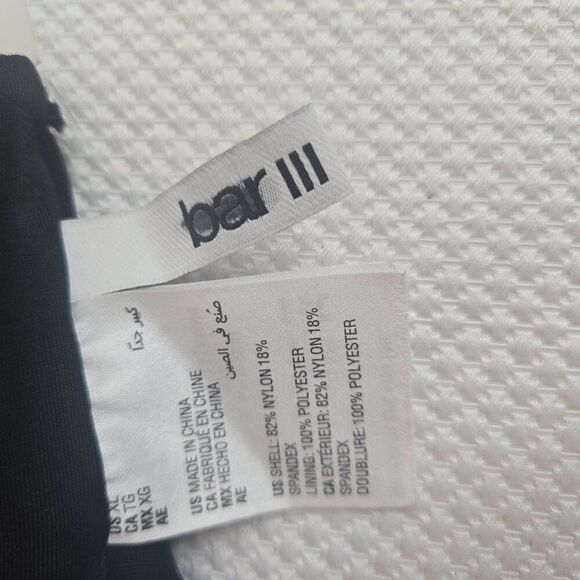 Bar III Black Twist Front Bikini Top Adjustable Straps Womens Size XL New - Picture 7 of 7